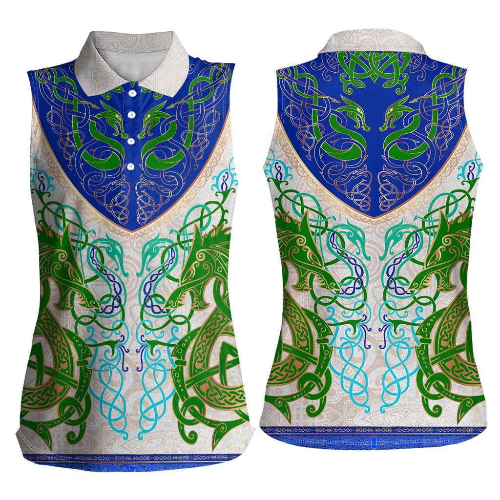 Dragon Celtic Knot Women Sleeveless Polo Shirt - Wonder Print Shop
