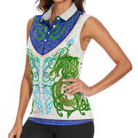 Dragon Celtic Knot Women Sleeveless Polo Shirt - Wonder Print Shop
