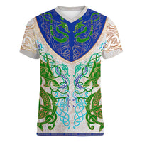 Dragon Celtic Knot Women V-Neck T-Shirt - Wonder Print Shop