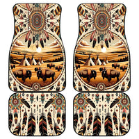 Native American Life Car Mats Teepee Village With Buffalo Bison - Wonder Print Shop