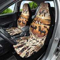 Native American Life Car Seat Cover Teepee Village With Buffalo Bison - Wonder Print Shop