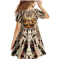 Native American Life Family Matching Mermaid Dress and Hawaiian Shirt Teepee Village With Buffalo Bison - Wonder Print Shop