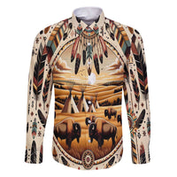 Native American Life Family Matching Puletasi and Hawaiian Shirt Teepee Village With Buffalo Bison - Wonder Print Shop