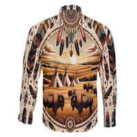 Native American Life Family Matching Summer Maxi Dress and Hawaiian Shirt Teepee Village With Buffalo Bison - Wonder Print Shop