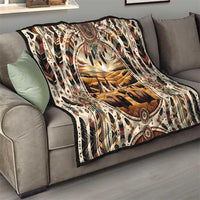 Native American Life Quilt Teepee Village With Buffalo Bison - Wonder Print Shop