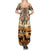 Native American Life Summer Maxi Dress Teepee Village With Buffalo Bison - Wonder Print Shop