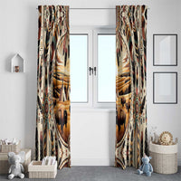 Native American Life Window Curtain Teepee Village With Buffalo Bison - Wonder Print Shop