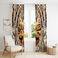 Native American Life Window Curtain Teepee Village With Buffalo Bison - Wonder Print Shop
