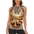 Native American Life Women Sleeveless Polo Shirt Teepee Village With Buffalo Bison - Wonder Print Shop