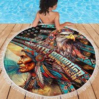 American Indian Warrior Chiefs Beach Blanket - Wonder Print Shop