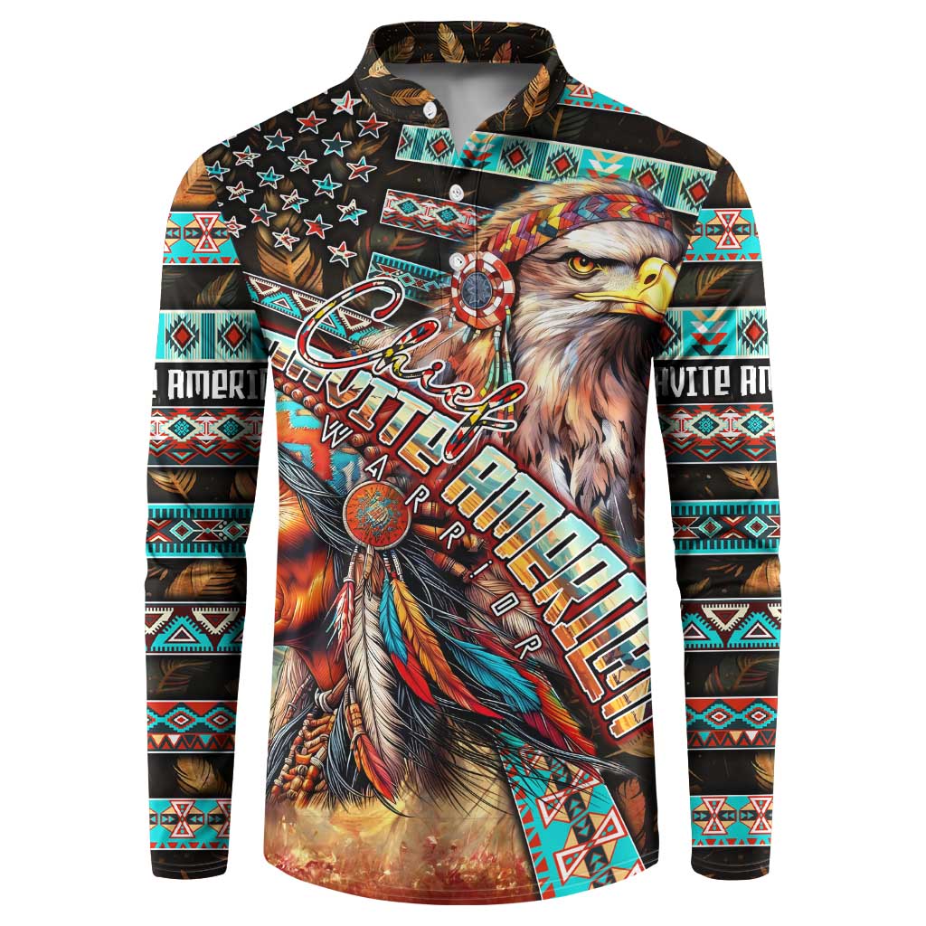 American Indian Warrior Chiefs Button Sweatshirt - Wonder Print Shop
