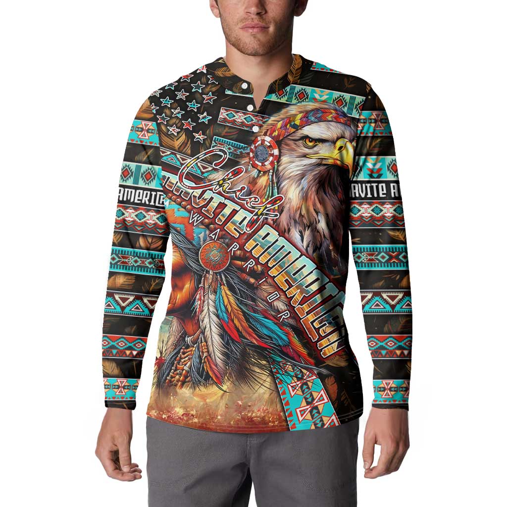American Indian Warrior Chiefs Button Sweatshirt - Wonder Print Shop