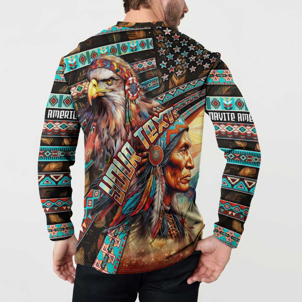American Indian Warrior Chiefs Button Sweatshirt - Wonder Print Shop