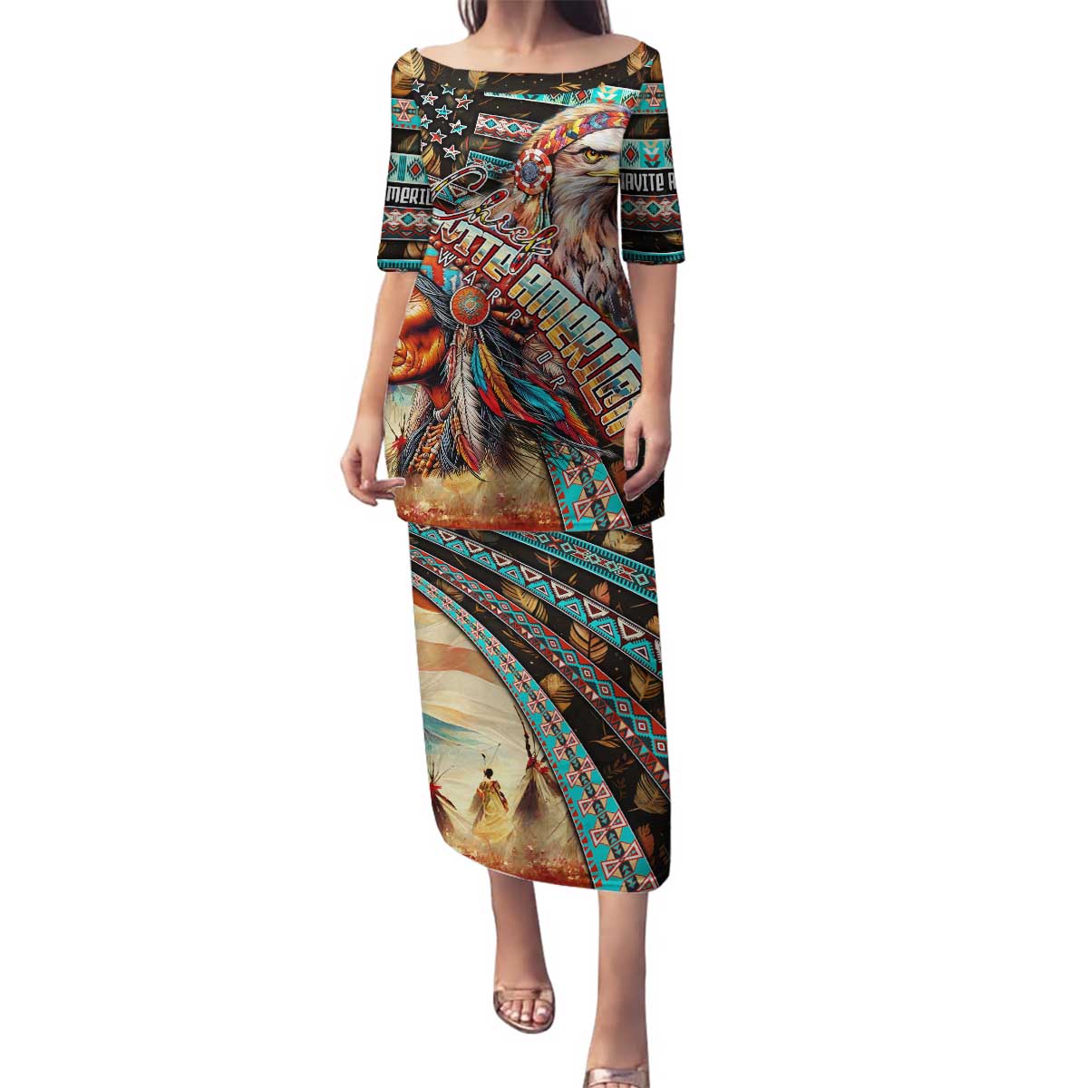 American Indian Warrior Chiefs Family Matching Puletasi and Hawaiian Shirt - Wonder Print Shop