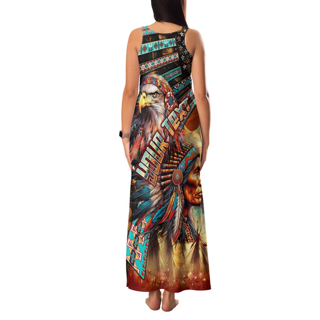 American Indian Warrior Chiefs Family Matching Tank Maxi Dress and Hawaiian Shirt - Wonder Print Shop