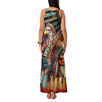 American Indian Warrior Chiefs Family Matching Tank Maxi Dress and Hawaiian Shirt - Wonder Print Shop