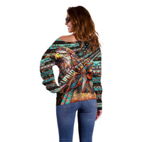 American Indian Warrior Chiefs Off Shoulder Sweater - Wonder Print Shop