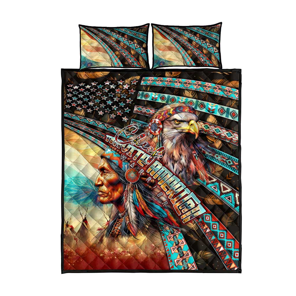 American Indian Warrior Chiefs Quilt Bed Set - Wonder Print Shop