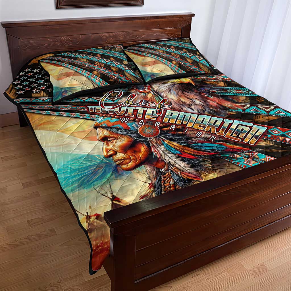 American Indian Warrior Chiefs Quilt Bed Set - Wonder Print Shop