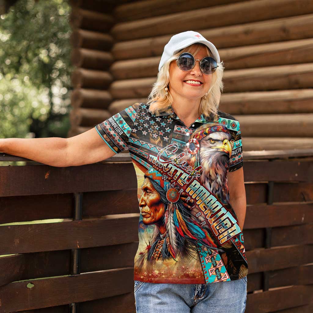 American Indian Warrior Chiefs Women Polo Shirt - Wonder Print Shop