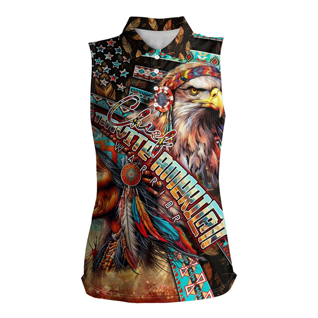 American Indian Warrior Chiefs Women Sleeveless Polo Shirt - Wonder Print Shop