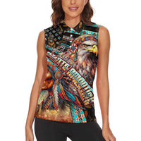 American Indian Warrior Chiefs Women Sleeveless Polo Shirt - Wonder Print Shop