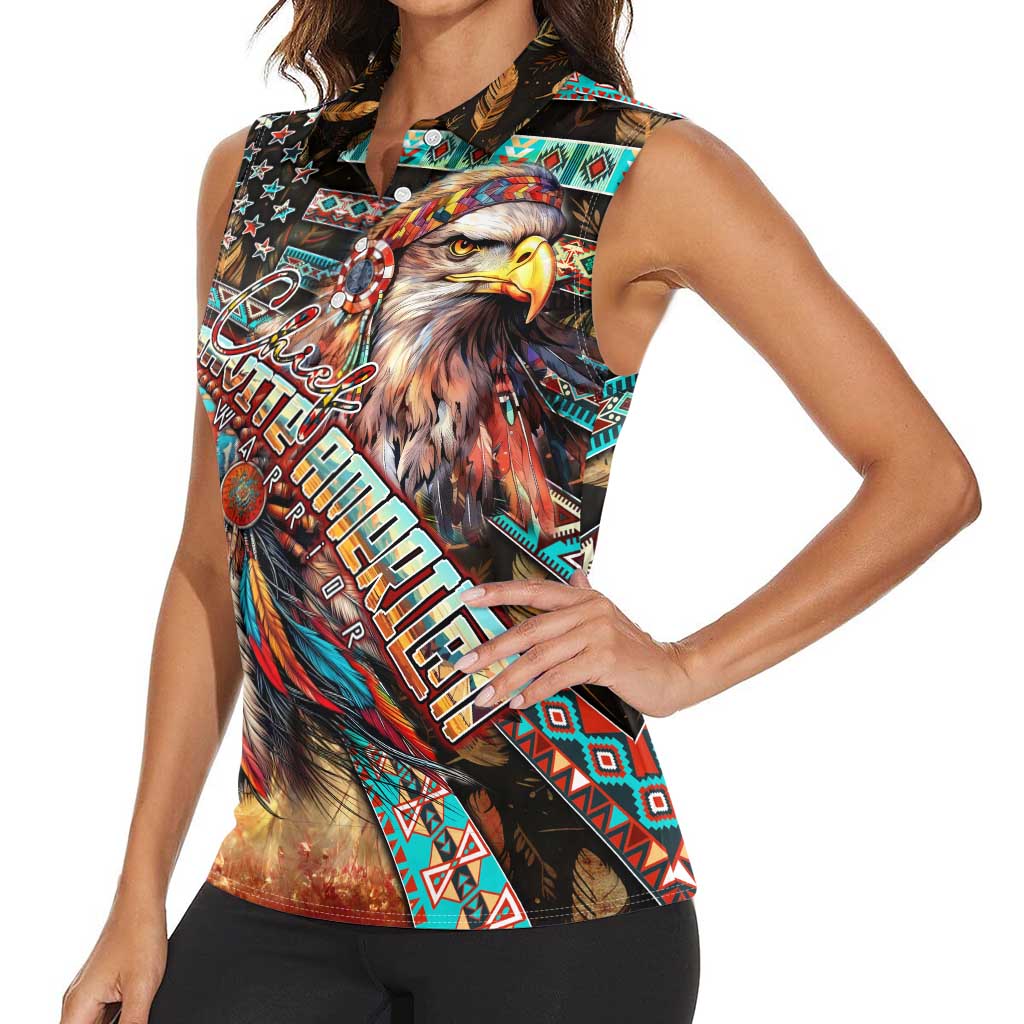 American Indian Warrior Chiefs Women Sleeveless Polo Shirt - Wonder Print Shop