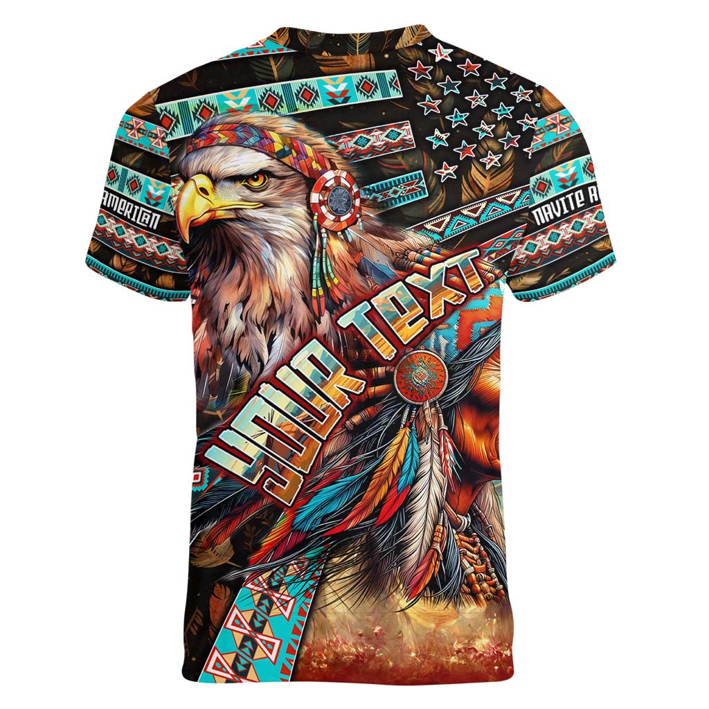American Indian Warrior Chiefs Women V-Neck T-Shirt - Wonder Print Shop