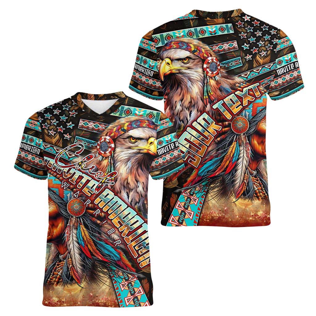 American Indian Warrior Chiefs Women V-Neck T-Shirt - Wonder Print Shop