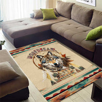Native American Wolf Dreamcatcher Area Rug Vintage Style - Wonder Print Shop