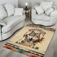 Native American Wolf Dreamcatcher Area Rug Vintage Style - Wonder Print Shop