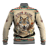 Native American Wolf Dreamcatcher Baseball Jacket Vintage Style - Wonder Print Shop