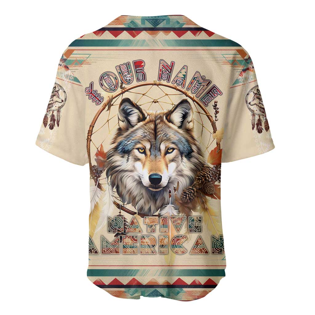 Native American Wolf Dreamcatcher Baseball Jersey Vintage Style - Wonder Print Shop