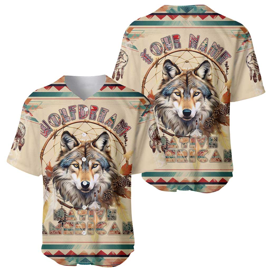Native American Wolf Dreamcatcher Baseball Jersey Vintage Style - Wonder Print Shop
