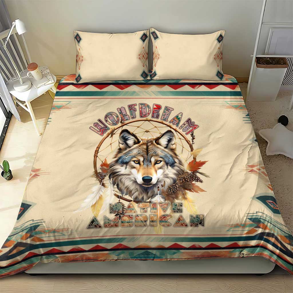 Native American Wolf Dreamcatcher Bedding Set Vintage Style - Wonder Print Shop