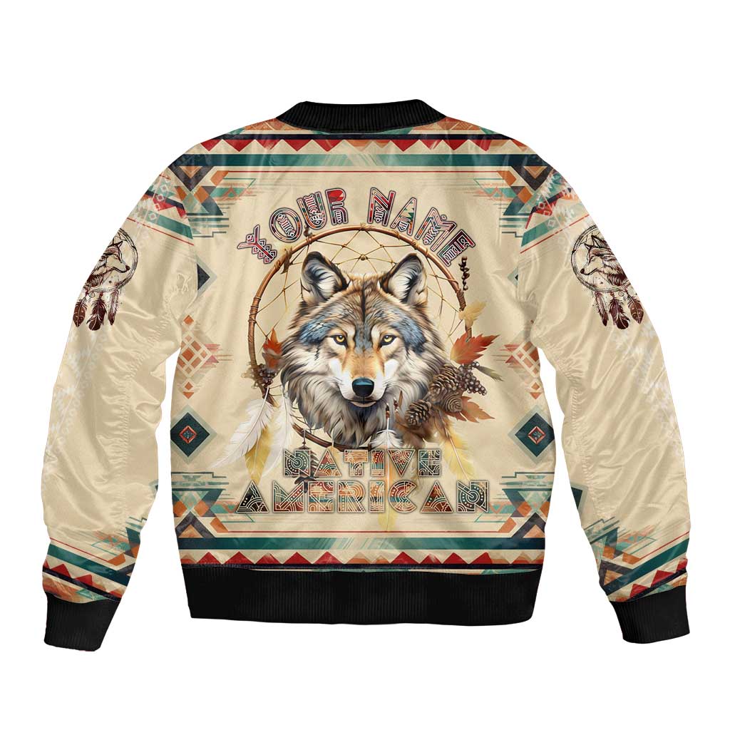 Native American Wolf Dreamcatcher Bomber Jacket Vintage Style - Wonder Print Shop