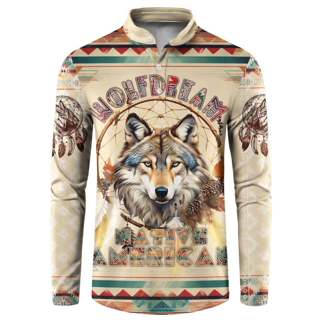 Native American Wolf Dreamcatcher Button Sweatshirt Vintage Style - Wonder Print Shop