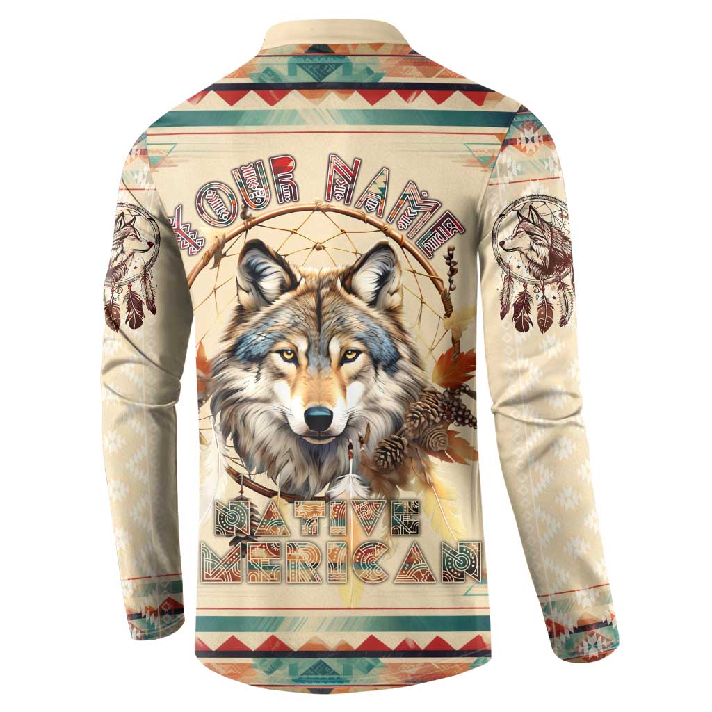 Native American Wolf Dreamcatcher Button Sweatshirt Vintage Style - Wonder Print Shop