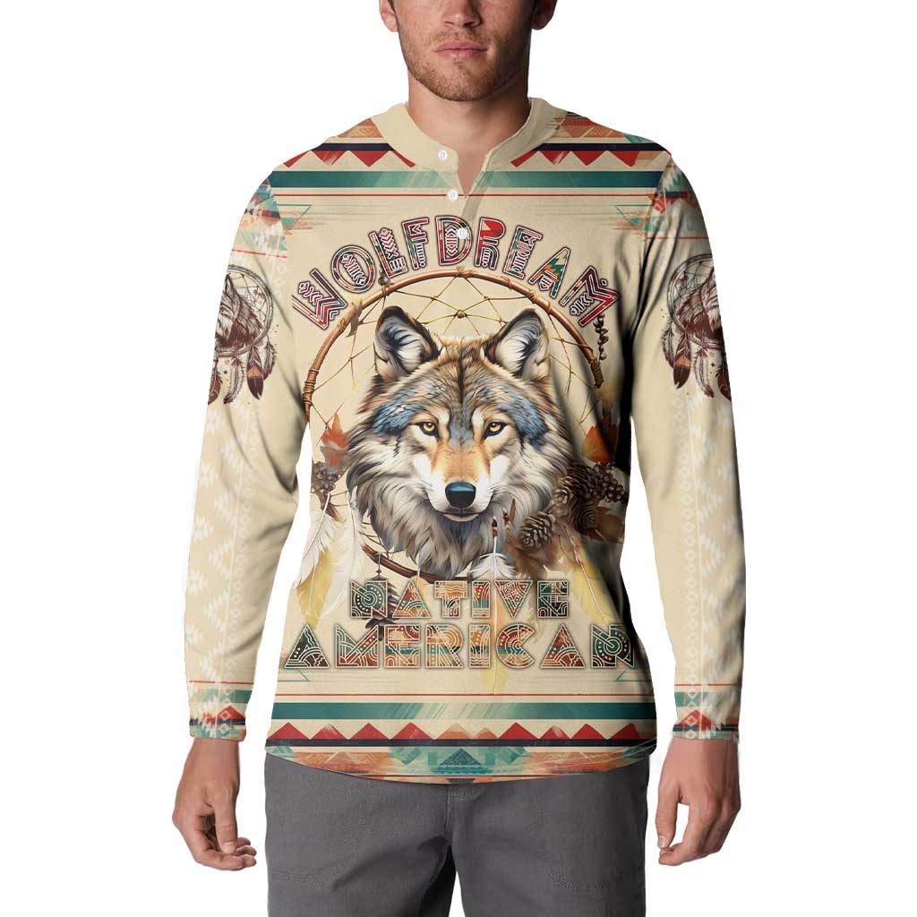 Native American Wolf Dreamcatcher Button Sweatshirt Vintage Style - Wonder Print Shop