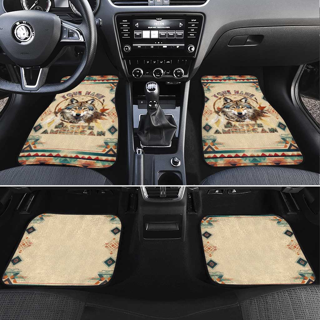 Native American Wolf Dreamcatcher Car Mats Vintage Style - Wonder Print Shop