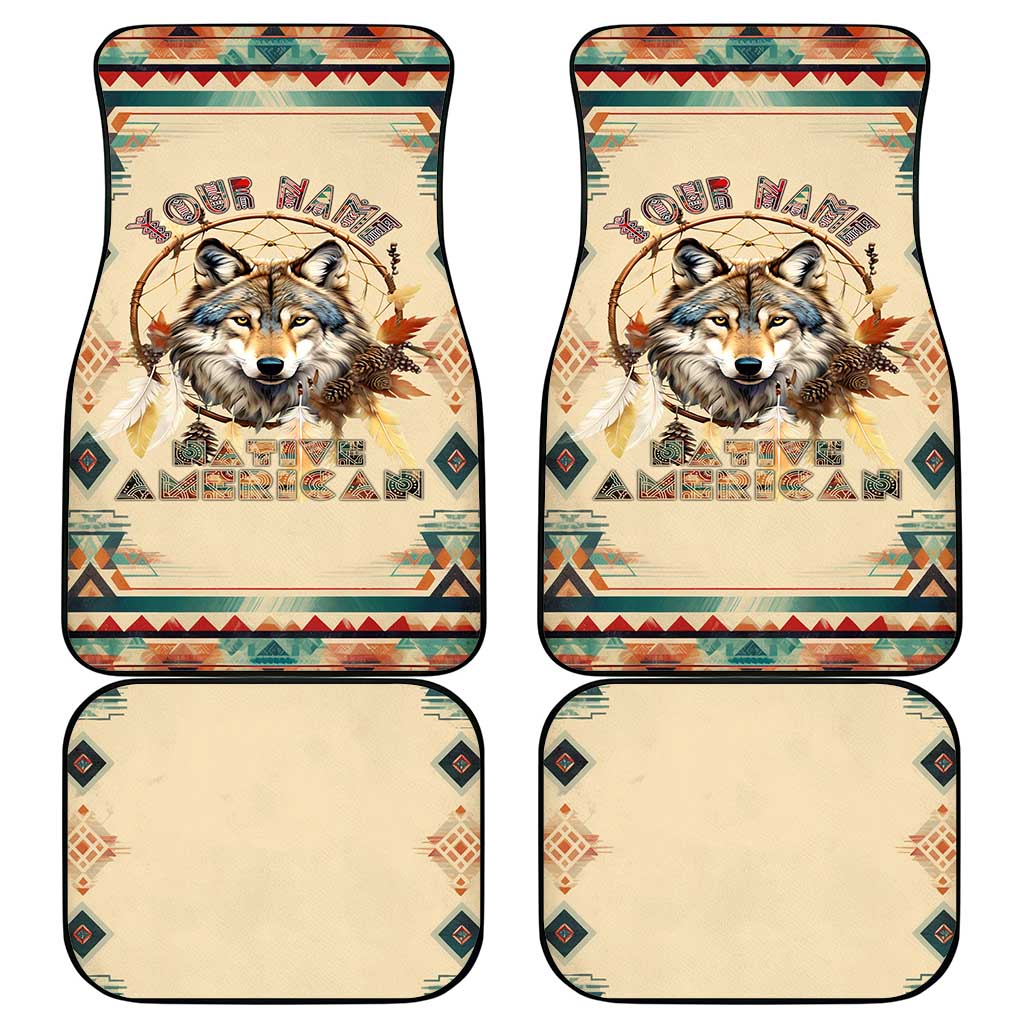 Native American Wolf Dreamcatcher Car Mats Vintage Style - Wonder Print Shop