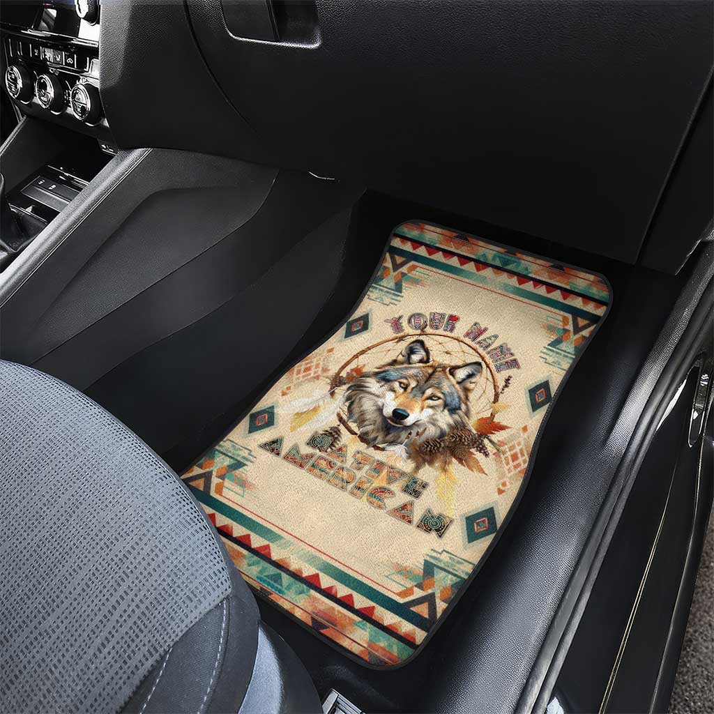 Native American Wolf Dreamcatcher Car Mats Vintage Style - Wonder Print Shop