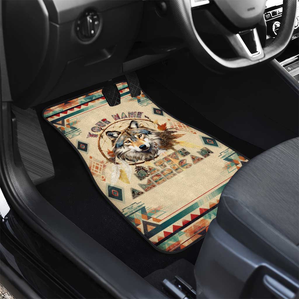 Native American Wolf Dreamcatcher Car Mats Vintage Style - Wonder Print Shop