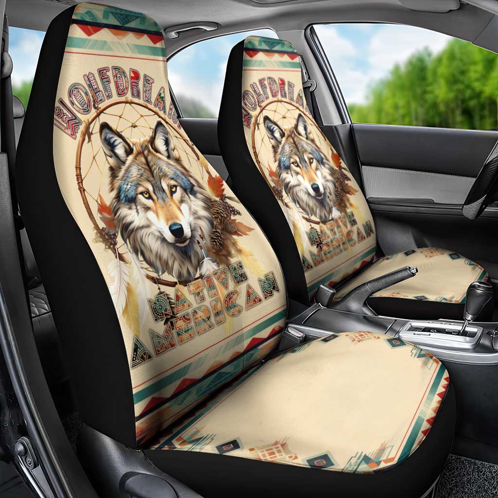 Native American Wolf Dreamcatcher Car Seat Cover Vintage Style - Wonder Print Shop