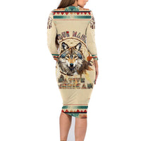 Native American Wolf Dreamcatcher Family Matching Long Sleeve Bodycon Dress and Hawaiian Shirt Vintage Style - Wonder Print Shop
