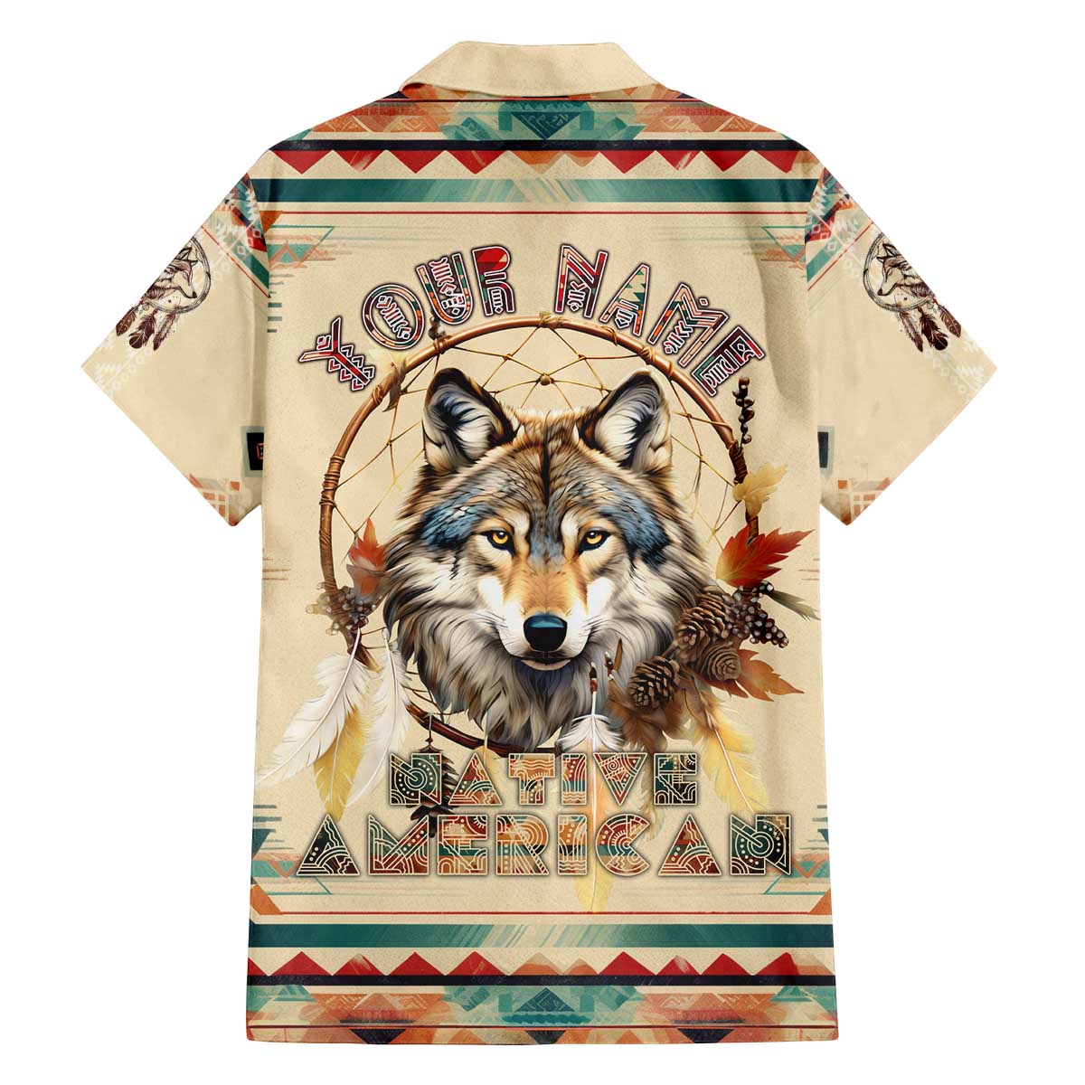 Native American Wolf Dreamcatcher Family Matching Off The Shoulder Long Sleeve Dress and Hawaiian Shirt Vintage Style - Wonder Print Shop