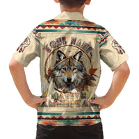 Native American Wolf Dreamcatcher Family Matching Off Shoulder Short Dress and Hawaiian Shirt Vintage Style - Wonder Print Shop