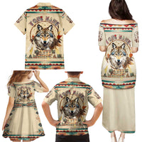 Native American Wolf Dreamcatcher Family Matching Puletasi and Hawaiian Shirt Vintage Style - Wonder Print Shop