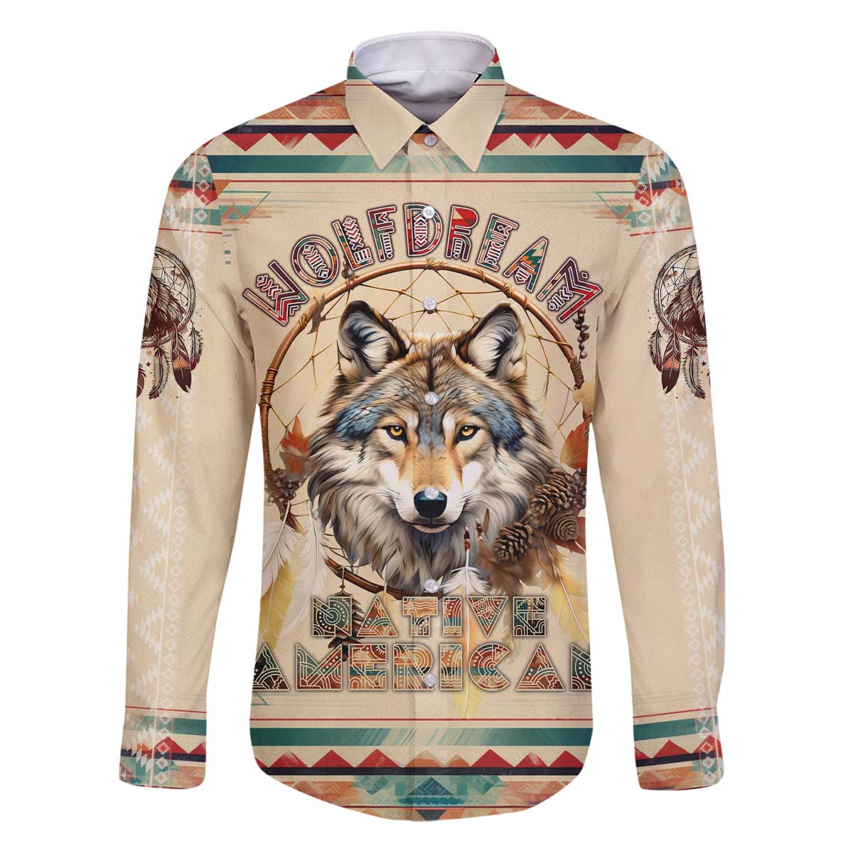 Native American Wolf Dreamcatcher Family Matching Puletasi and Hawaiian Shirt Vintage Style - Wonder Print Shop
