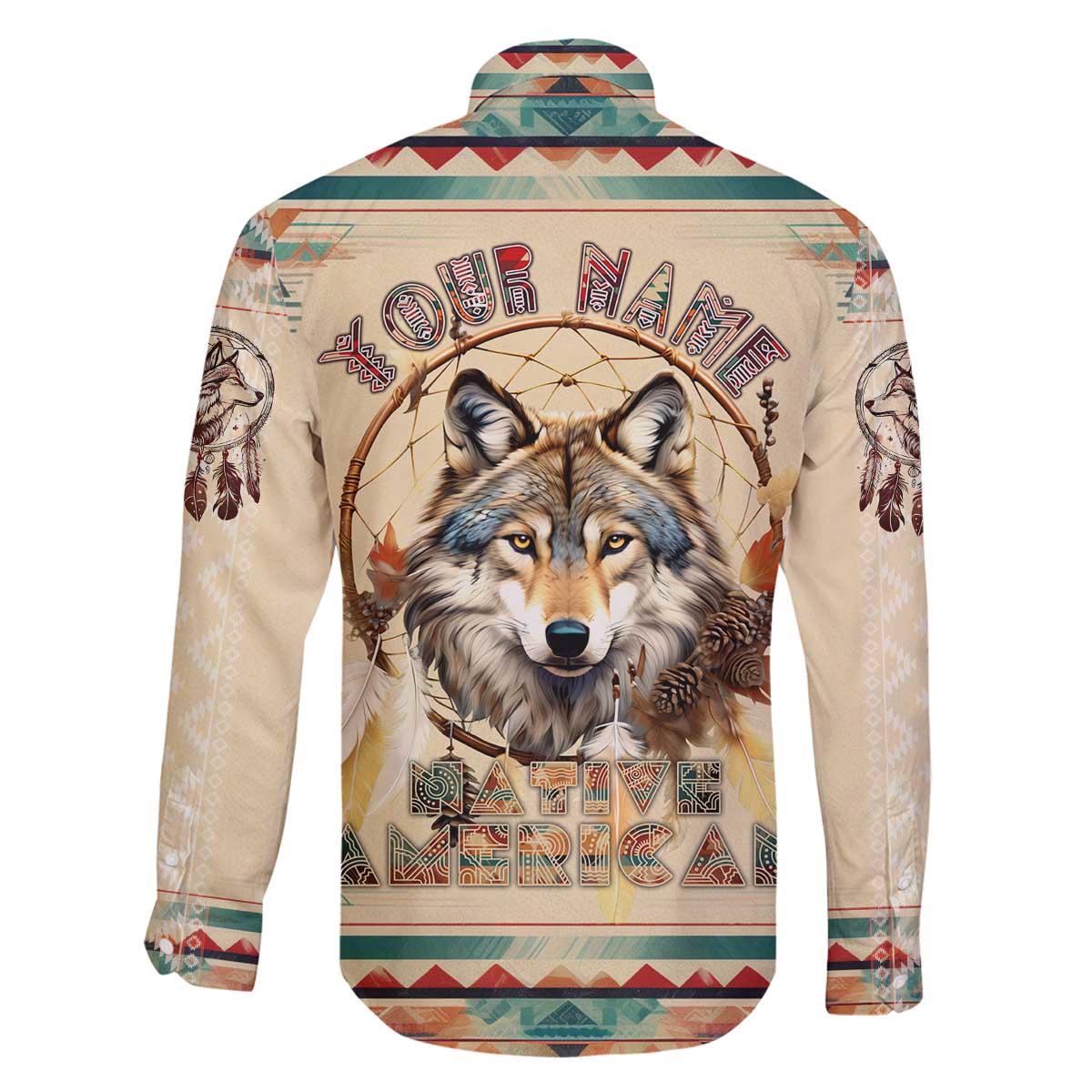 Native American Wolf Dreamcatcher Family Matching Puletasi and Hawaiian Shirt Vintage Style - Wonder Print Shop